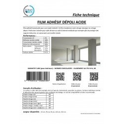 Rouleau film dépoli translucide acide 61cm vue complémentaire